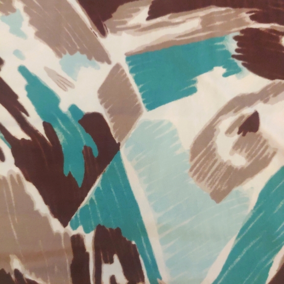 Rare BCBG Maxazria Brown/Teal Print Keyhole Halter Top Women's Size Small - Picture 8 of 8